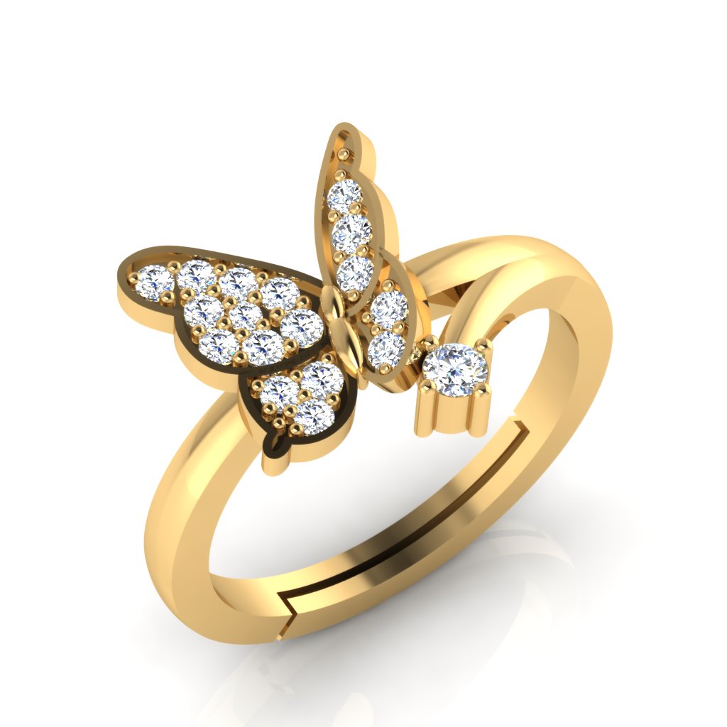 Silver Adorable Butterfly Ring –