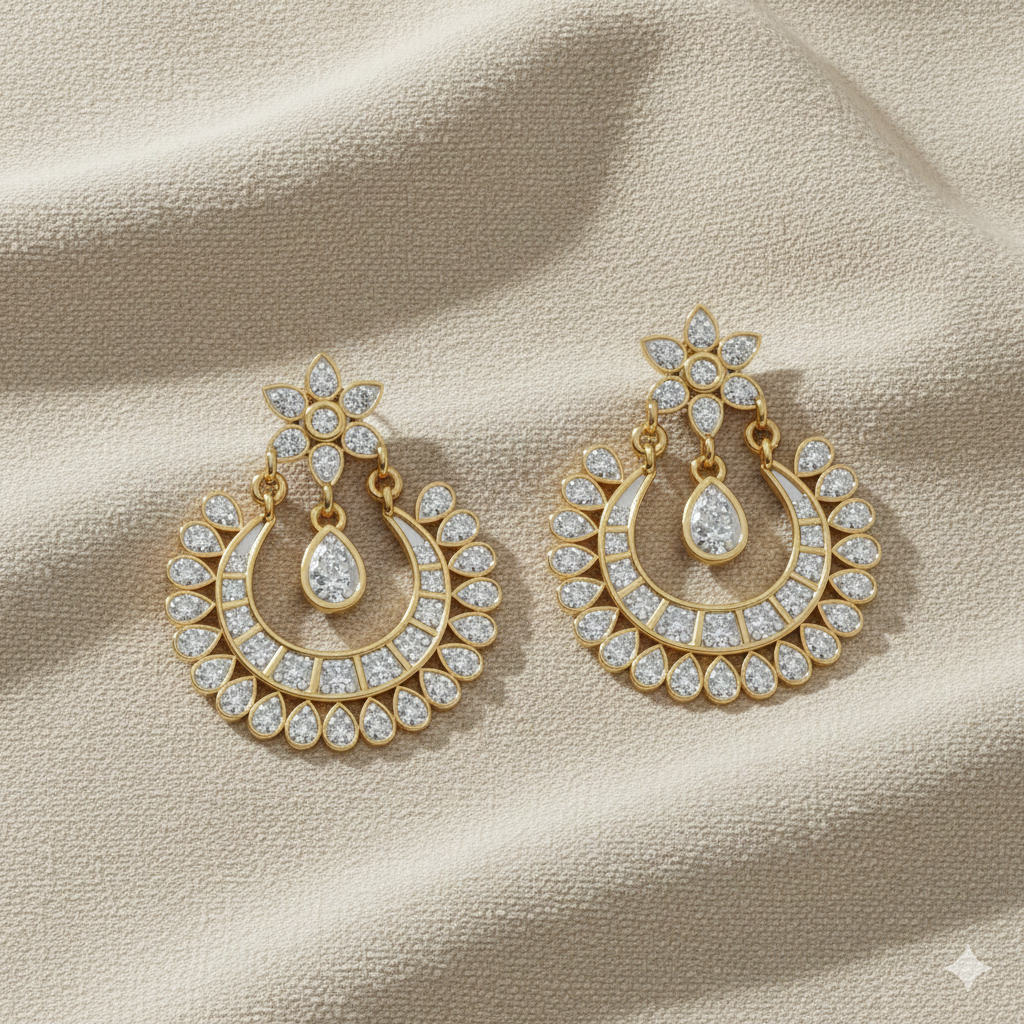 Ashmita Silver Chand Bali Earrings