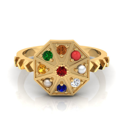 The Globe Navratna Diamond Ring