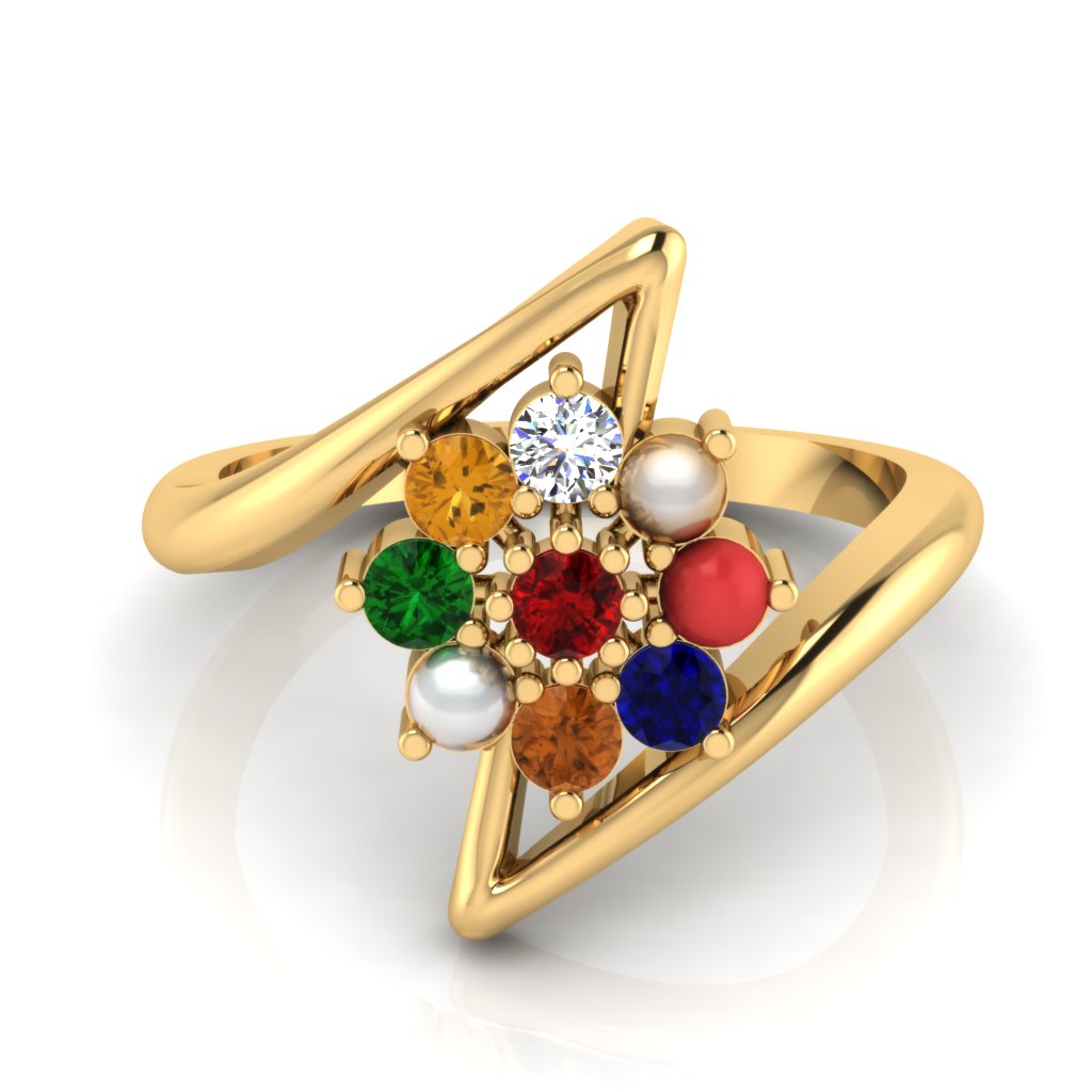 The Arch Navratna Diamond Ring