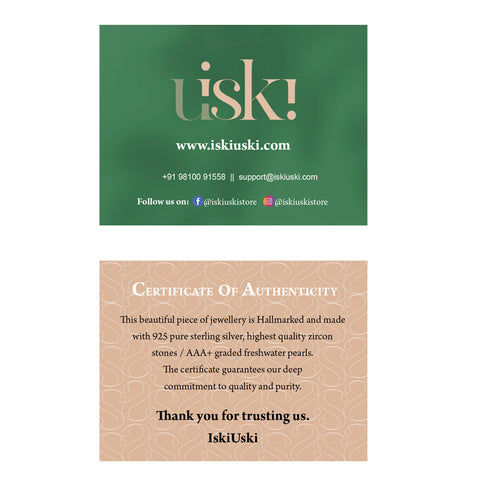 Certificate of Authenticity for our Silver rakhis