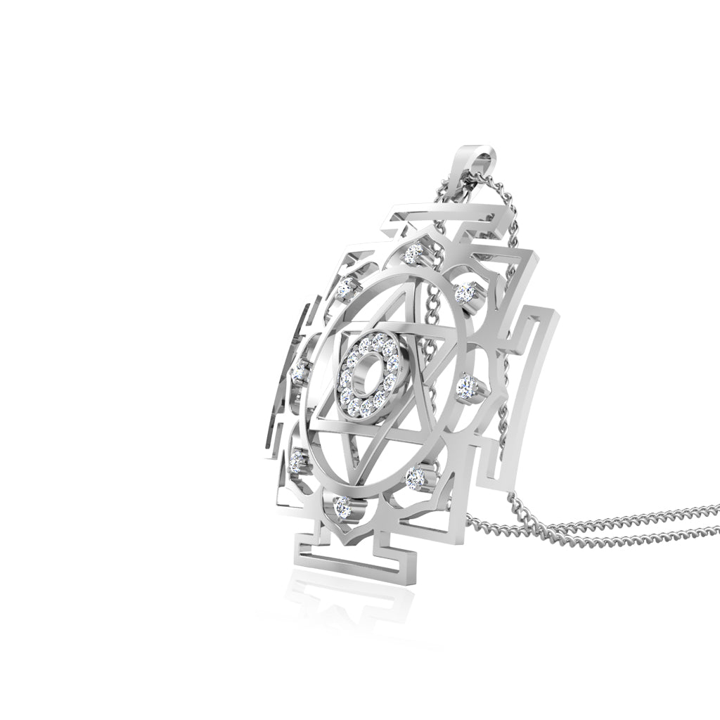 Kuber Yantra Silver Pendant with Chain – iskiuski.com